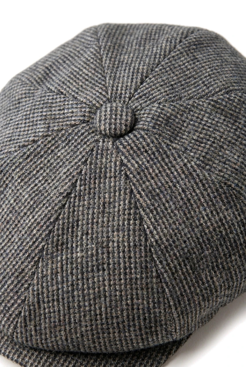 Heren 8-delige Razor Baker Boy-pet van wollen tweed Shelby Newsboy platte pet grijs