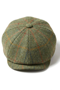 Heren 8-delige scheermeshoed Tweed Blinders Newsboy groene ruit platte pet