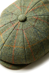 Heren 8-delige scheermeshoed Tweed Blinders Newsboy groene ruit platte pet