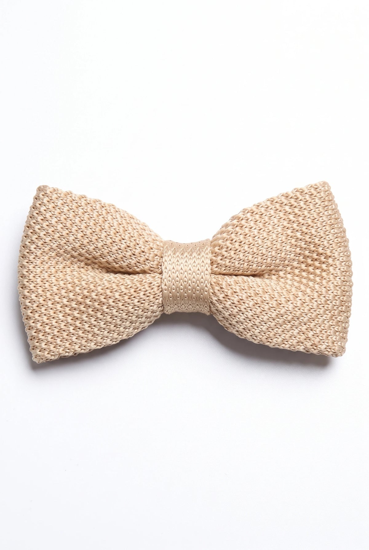 Beige gebreide vlinderdas voor heren