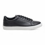 Casual sneakers voor heren, zwart leer met veters