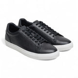 Casual sneakers voor heren, zwart leer met veters
