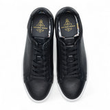 Casual sneakers voor heren, zwart leer met veters
