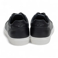 Casual sneakers voor heren, zwart leer met veters