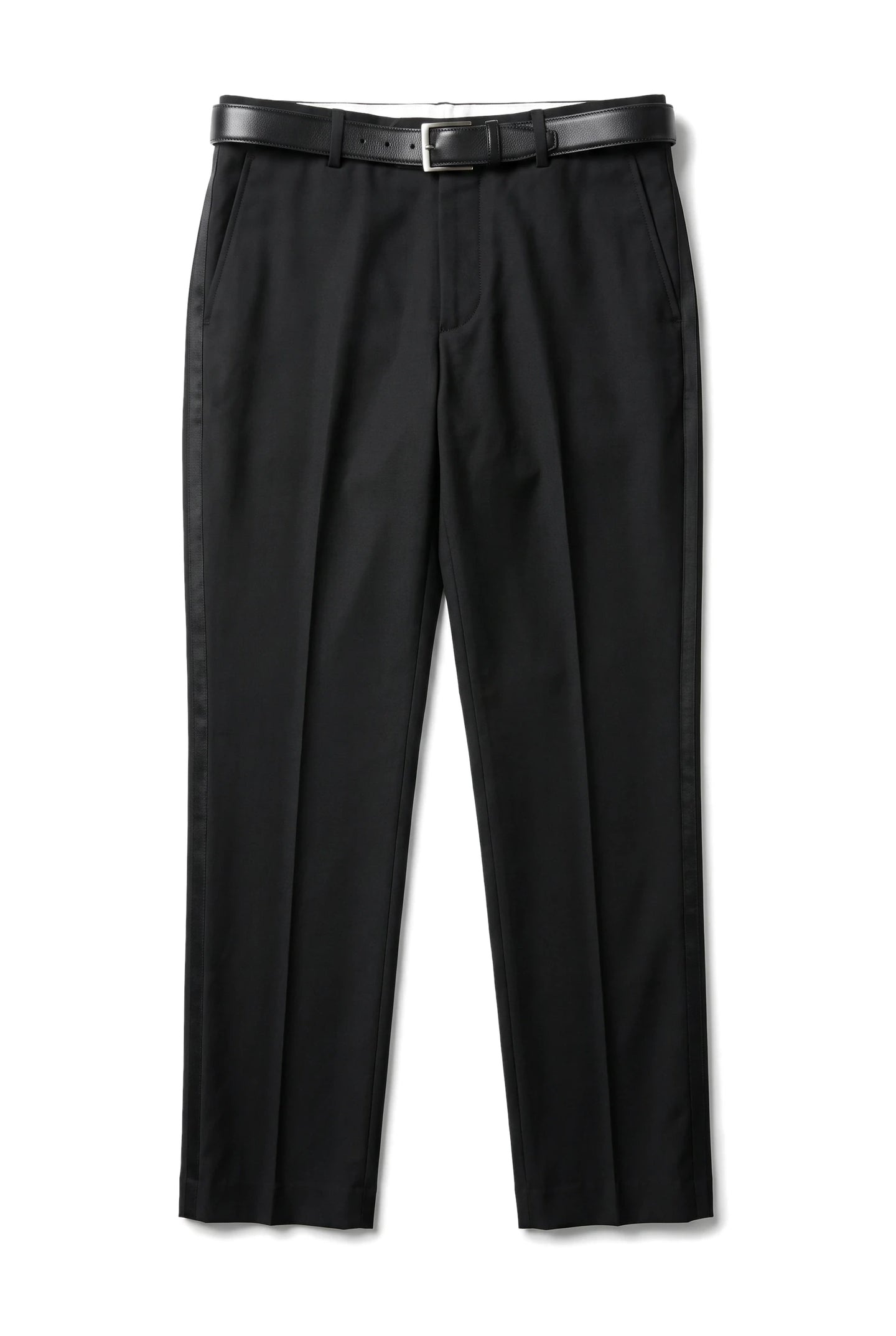 Zwarte smokingbroek voor heren, bruiloft, gala, streep, satijnen streep