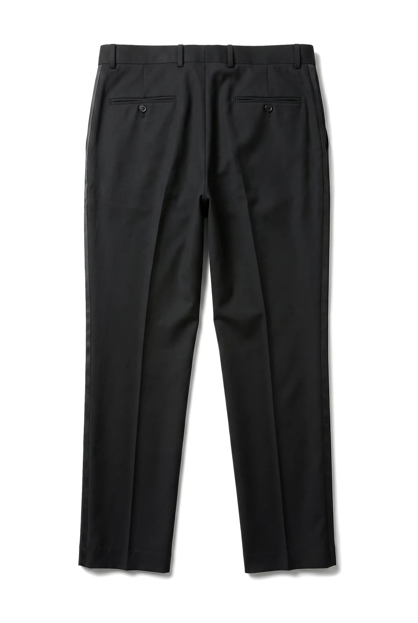 Zwarte smokingbroek voor heren, bruiloft, gala, streep, satijnen streep