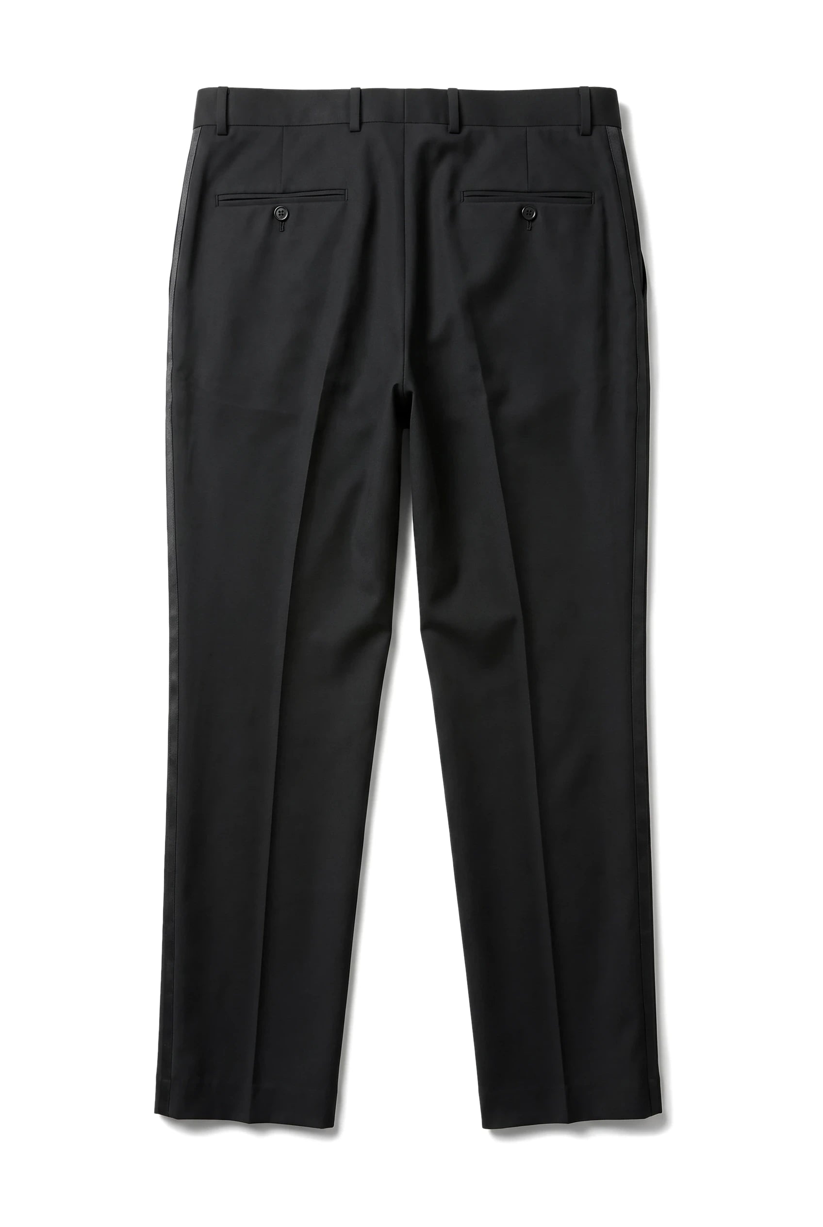 Zwarte smokingbroek voor heren, bruiloft, gala, streep, satijnen streep