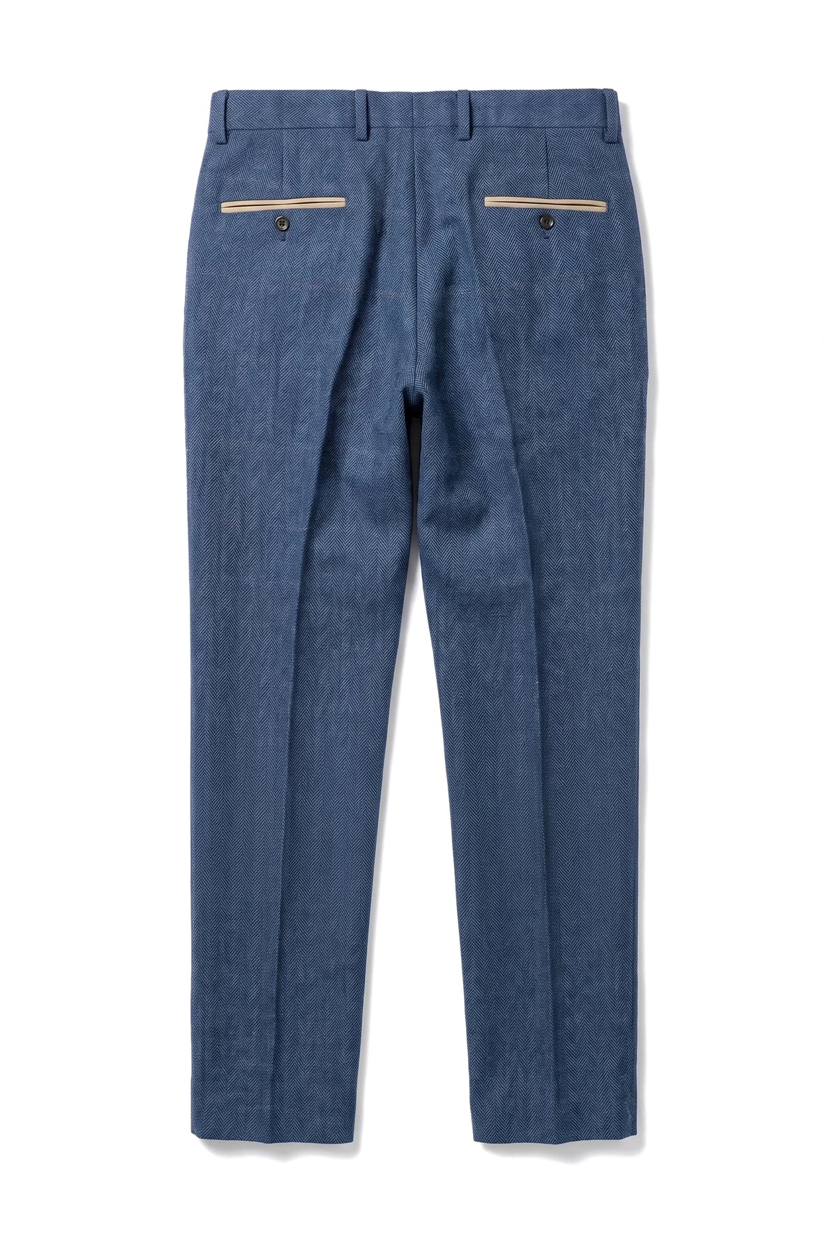 Dion - Heren Blauwe Herringbone Tweed Check Broek