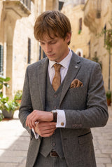 Cadeauset met bronzen paisley stropdas voor heren