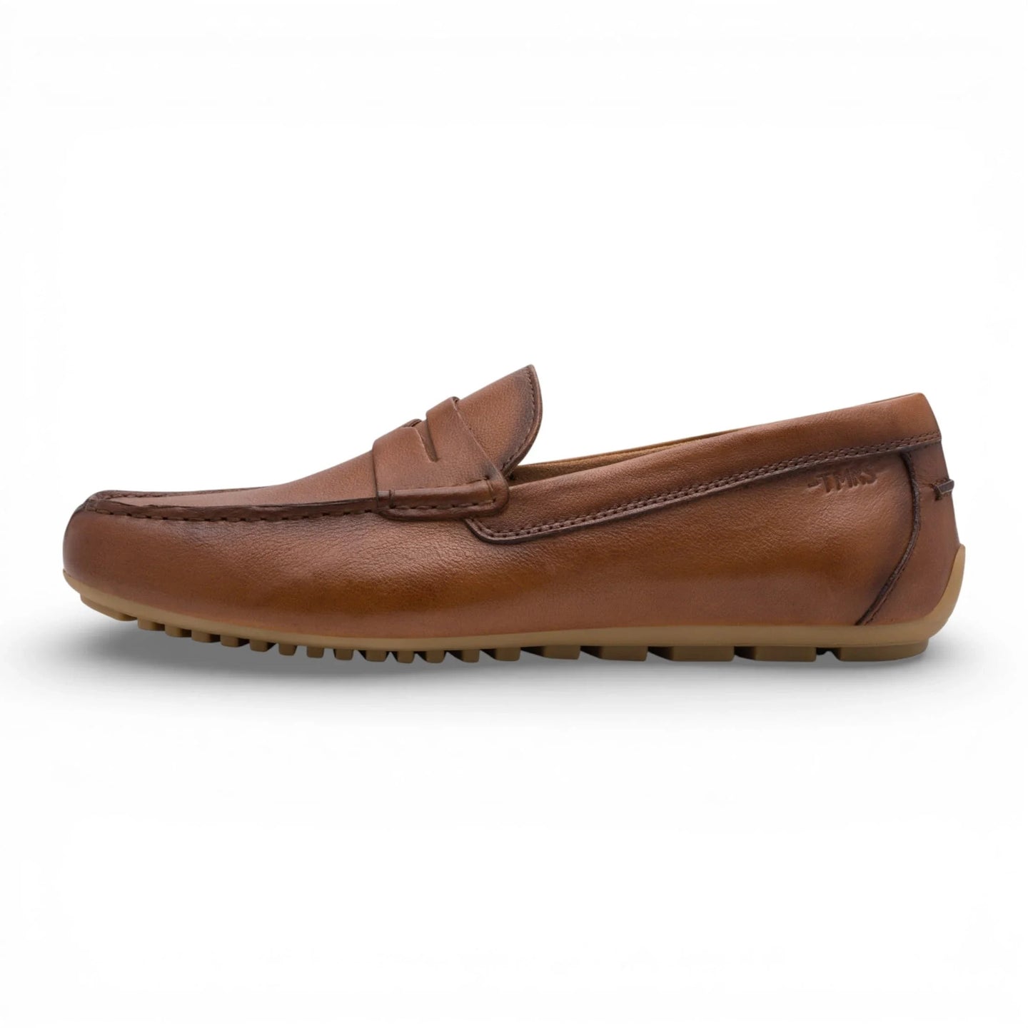 Bruine leren mocassin loafers voor heren