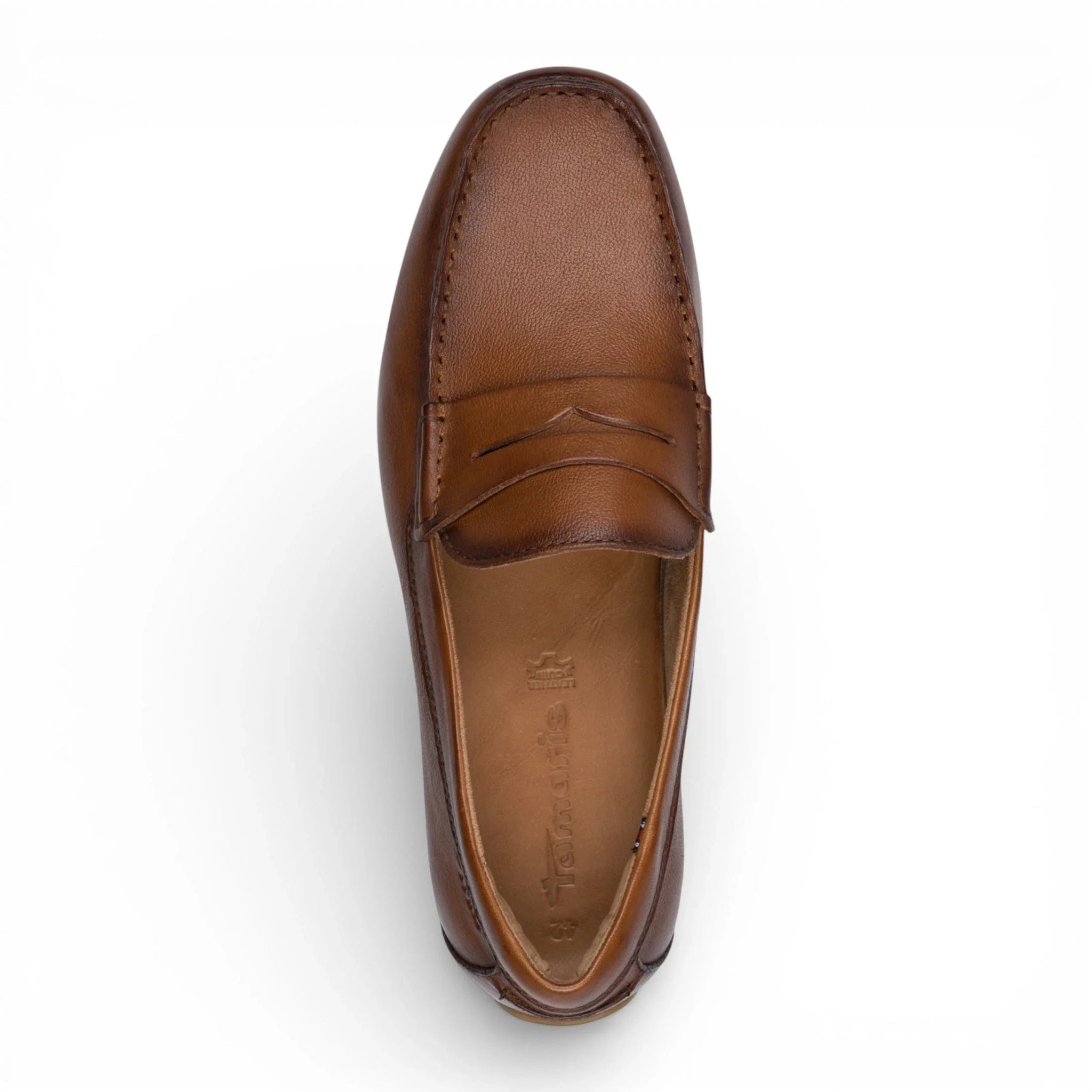 Bruine leren mocassin loafers voor heren