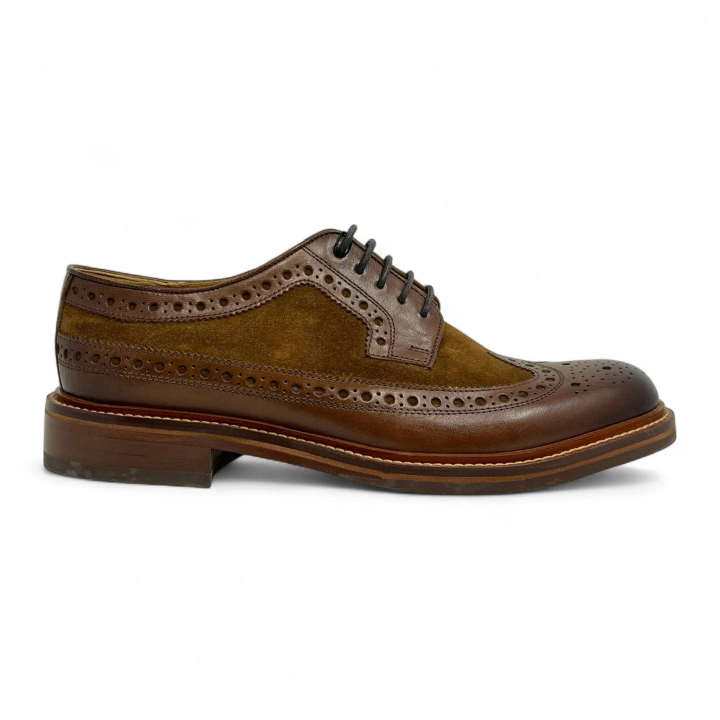 Bruine suède leren brogues voor heren