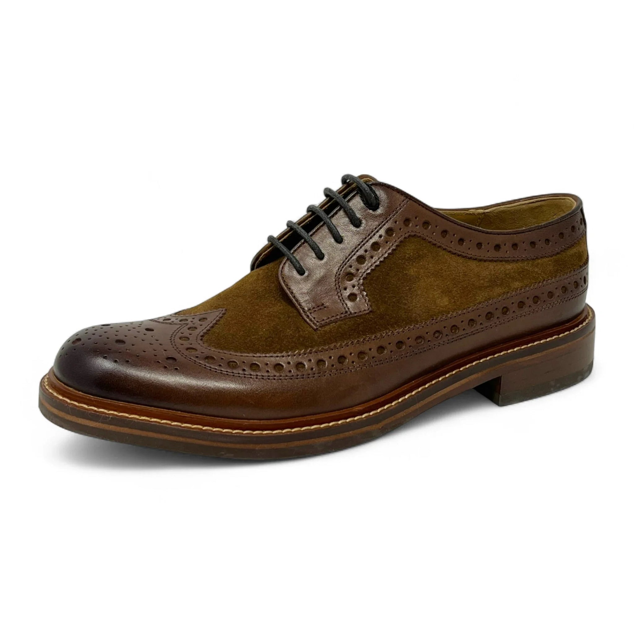 Bruine suède leren brogues voor heren