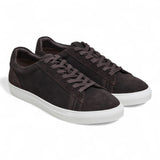 Bruine suède leren casual sneakers voor heren met vetersluiting