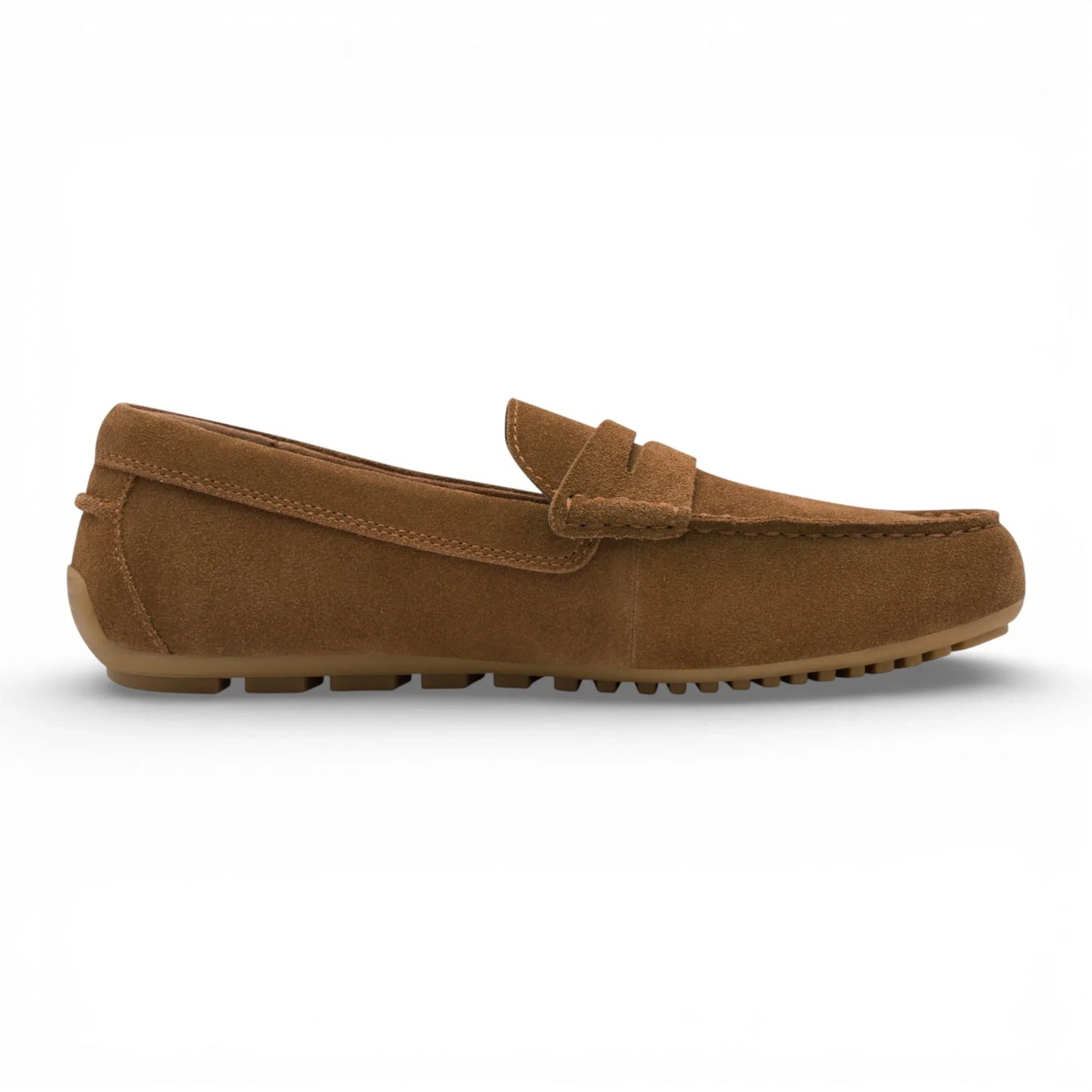 Bruine suède mocassin loafers voor heren