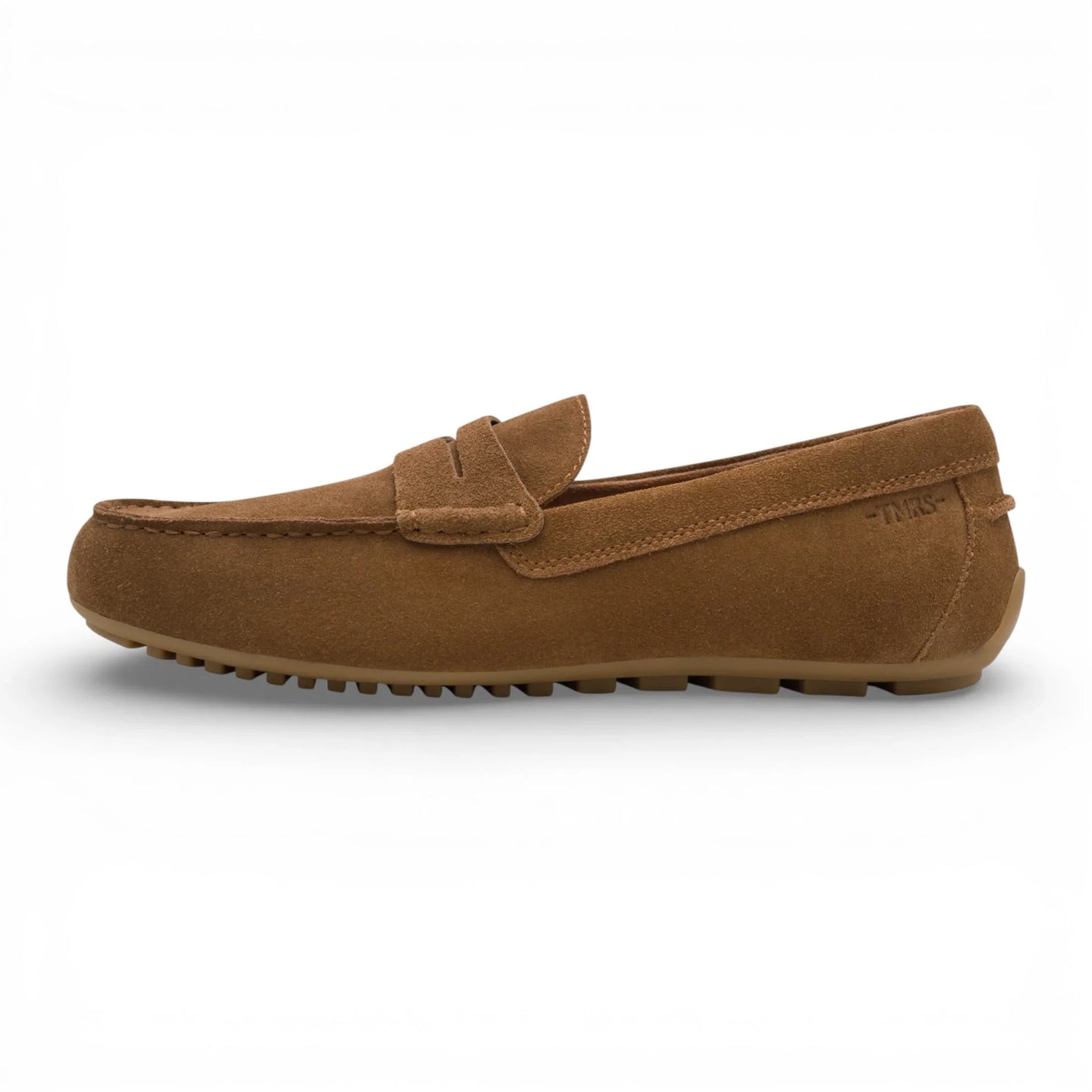 Bruine suède mocassin loafers voor heren
