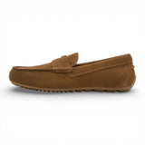 Bruine suède mocassin loafers voor heren