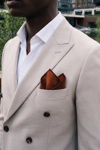 Herenpochet van bruine tweed