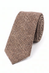 Bruine wollen tweed stropdas voor heren