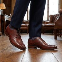 Bordeauxrode leren klassieke formele veterschoenen voor heren