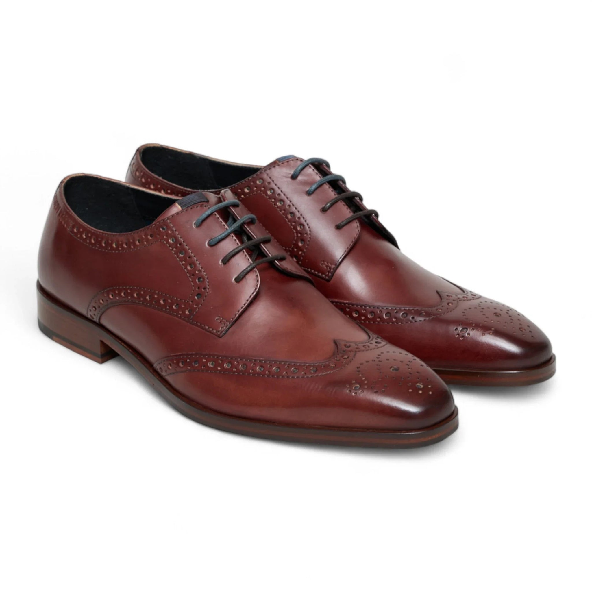 Bordeauxrode leren klassieke formele veterschoenen voor heren