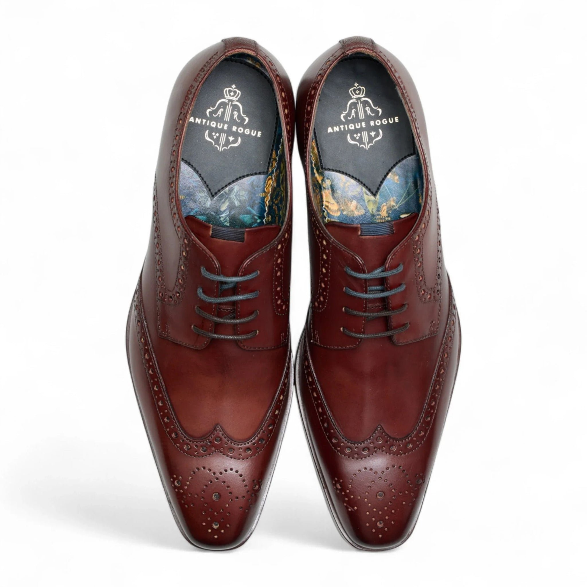 Bordeauxrode leren klassieke formele veterschoenen voor heren