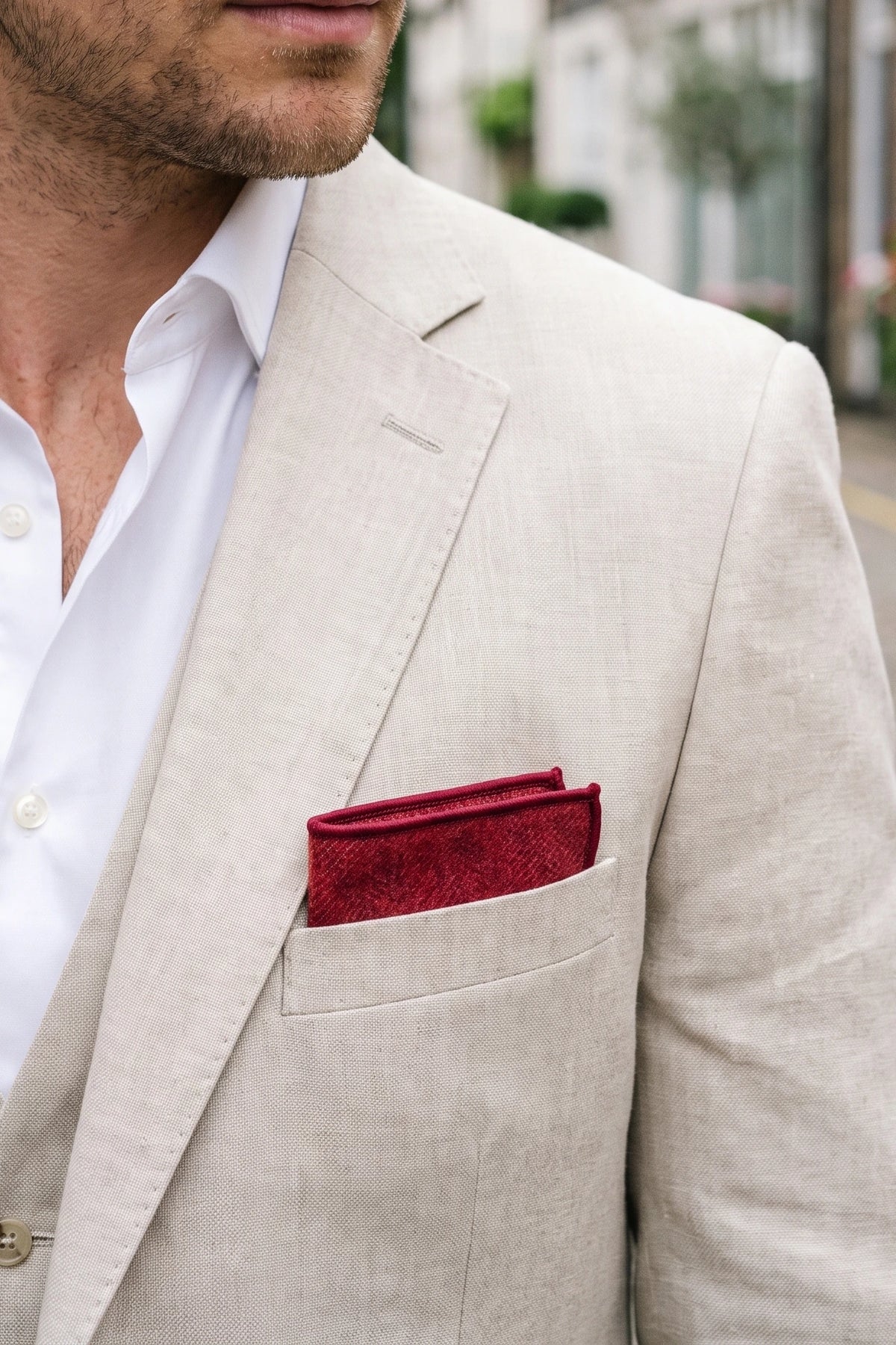 Herenpochet van bordeauxrode tweedwolmix