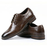 Klassieke heren Derby-schoenen met gladde neus en vetersluiting