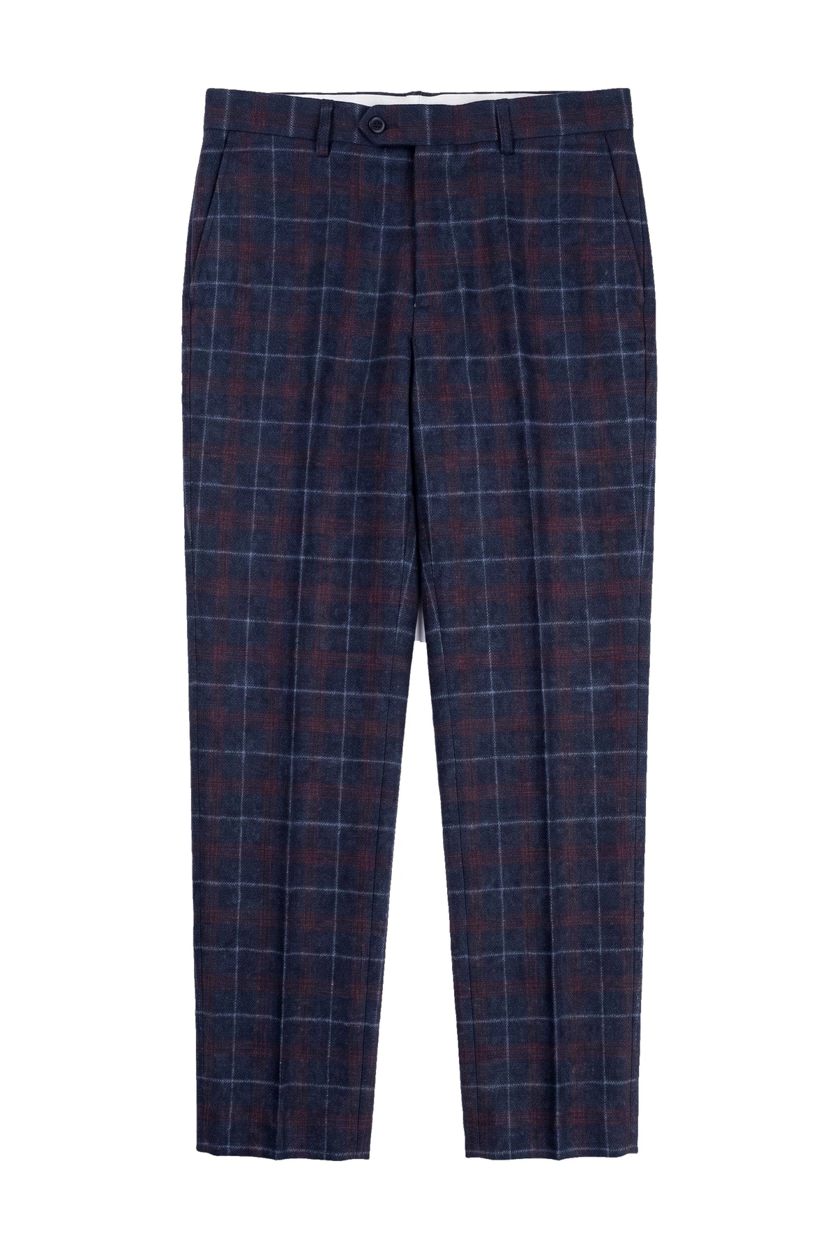 Rover - Heren Blauwe Trouwbroek Tweed Check