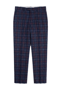 Rover - Heren Blauwe Trouwbroek Tweed Check
