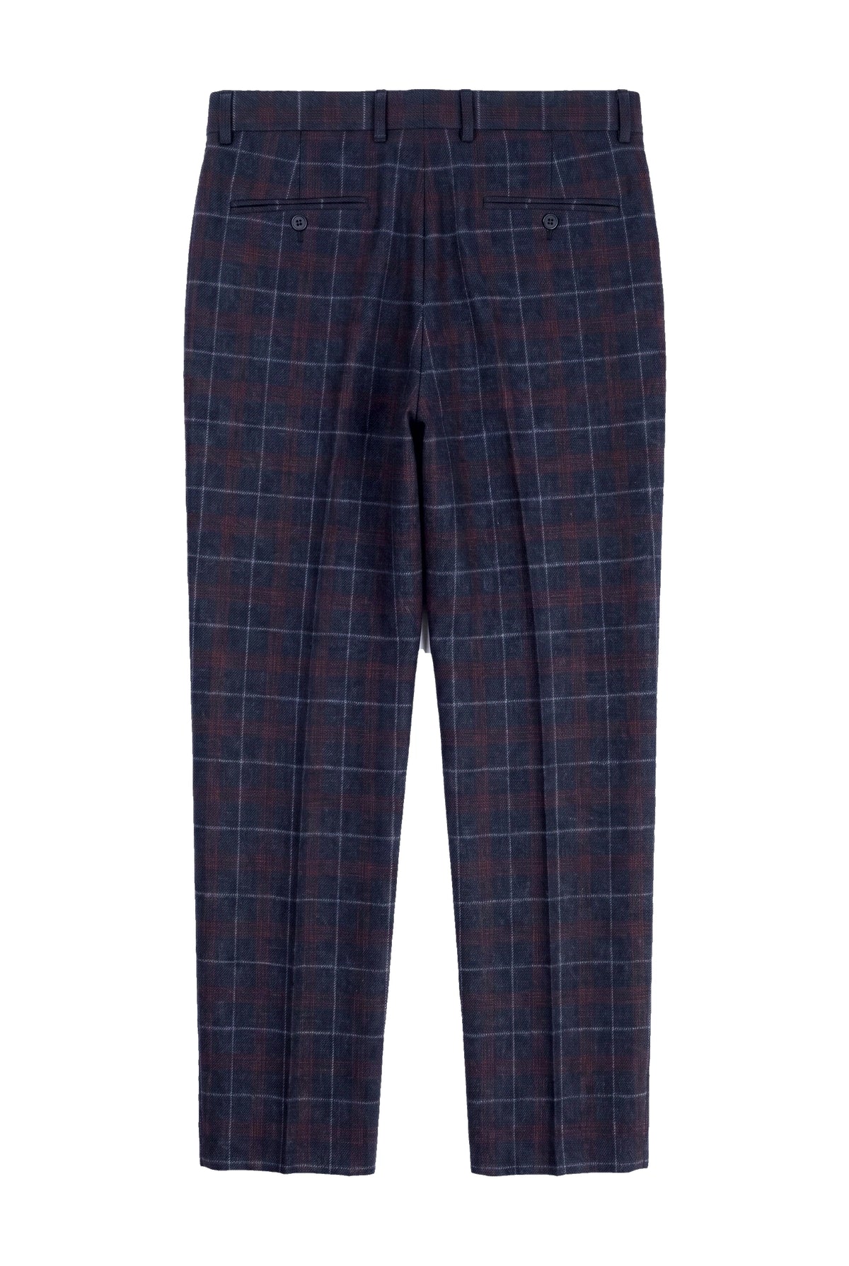 Rover - Heren Blauwe Trouwbroek Tweed Check