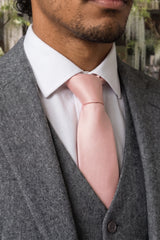 Heren stropdas in stoffig roze, smal model, 6 cm