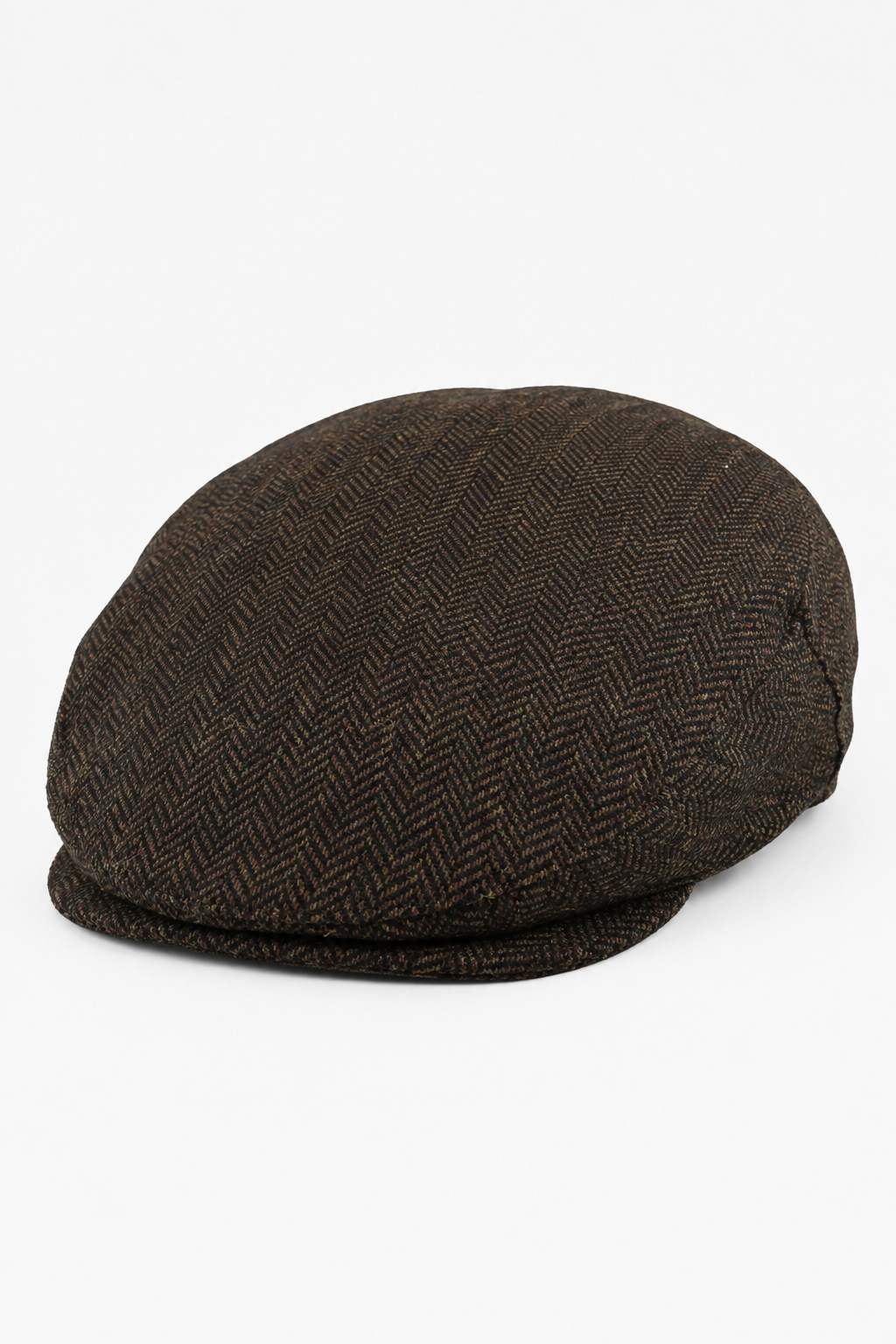 Heren platte pet wol visgraat bruin tweed klassiek jaren 20 unisex Del Boy