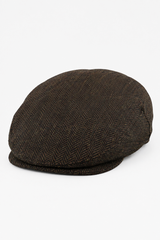 Heren platte pet wol visgraat bruin tweed klassiek jaren 20 unisex Del Boy