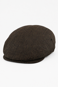 Heren platte pet wol visgraat bruin tweed klassiek jaren 20 unisex Del Boy