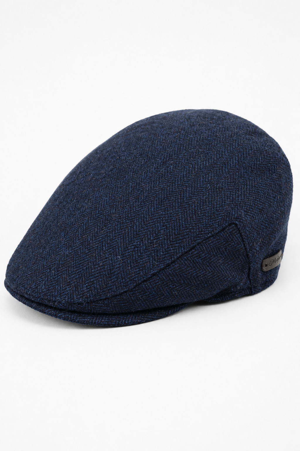 Heren platte pet wol visgraat marineblauw tweed klassiek jaren 20 unisex Del Boy