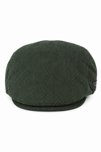 Heren platte pet wol visgraat olijf tweed klassiek jaren 20 unisex Del Boy