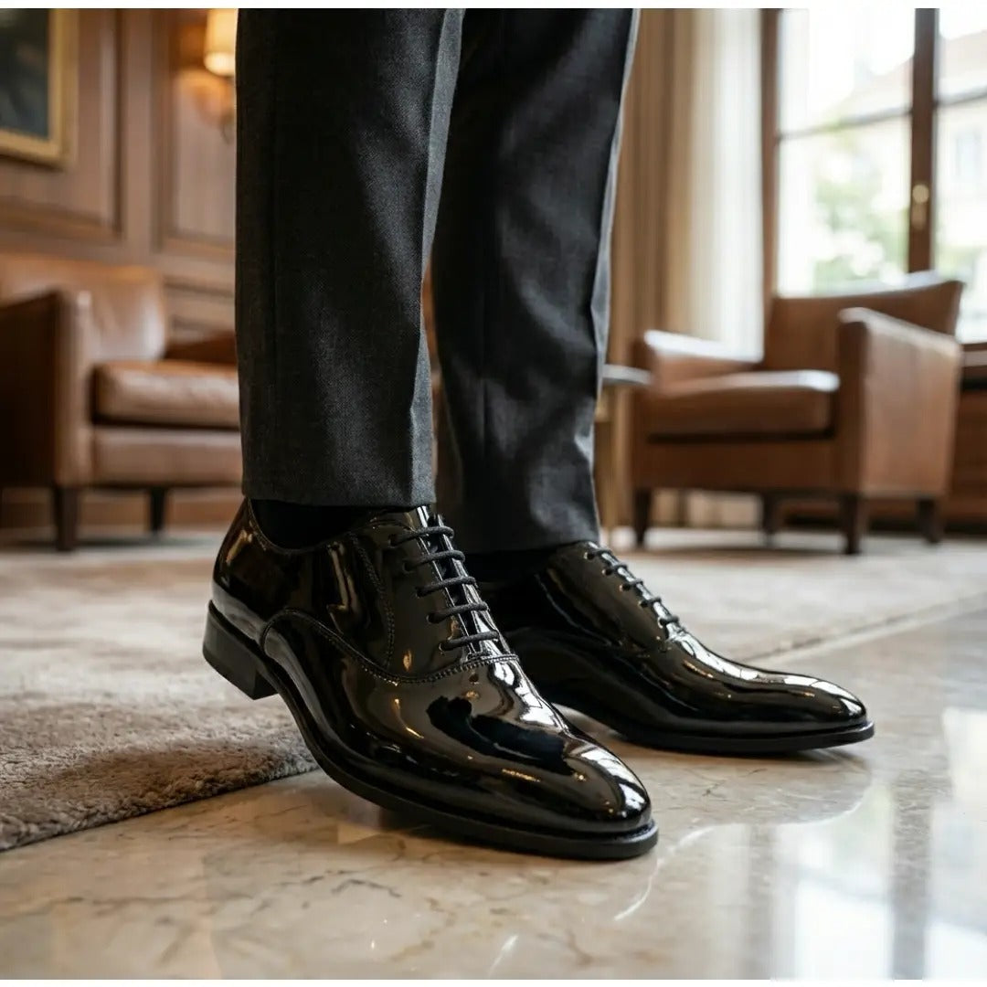 Formele Oxford-schoenen voor heren van lakleer (PU).