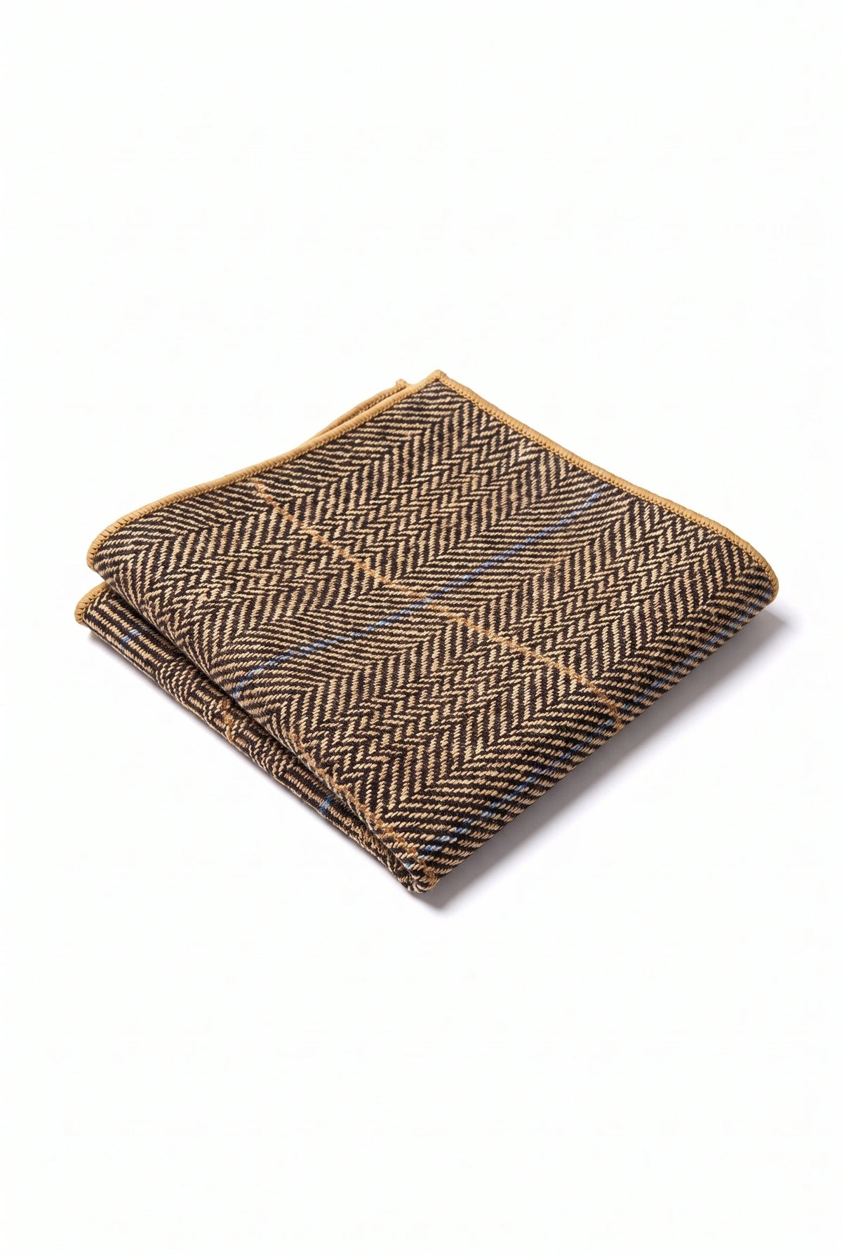 Gouden tweed pochet voor heren, gemaakt van een wollen mix.