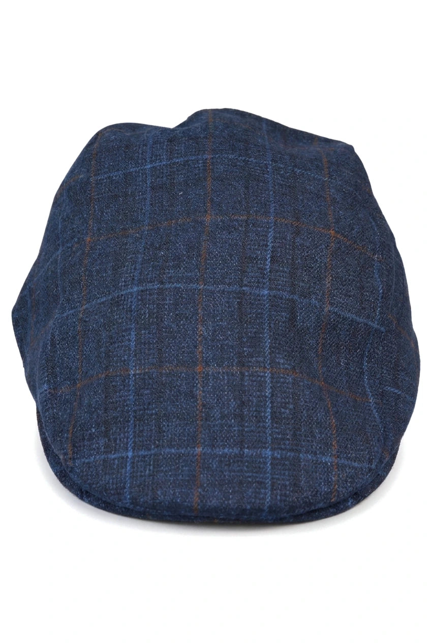 Heren Grandad Baker platte marineblauwe pet met 8 panelen, tweed, vintage, klassiek, smart casual, jaren 20
