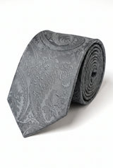 Cadeauset met grijze paisley stropdas voor heren
