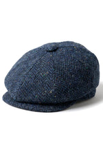 Heren Herringbone Blauwe Tweed 8 Panelen Pet