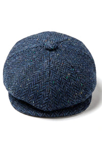 Heren Herringbone Blauwe Tweed 8 Panelen Pet
