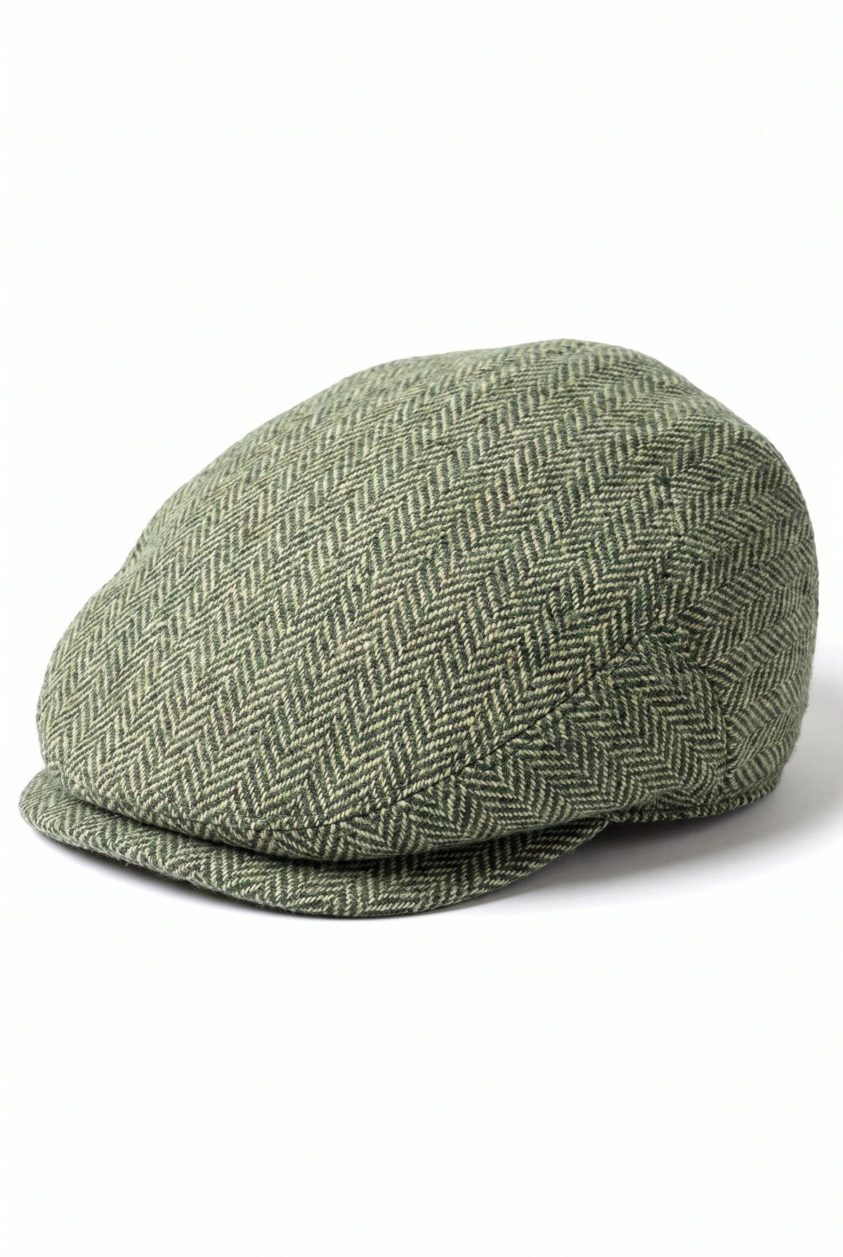 Groene platte pet voor heren van wolmix