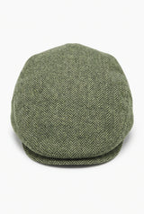 Groene platte pet voor heren van wolmix
