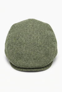 Groene platte pet voor heren van wolmix