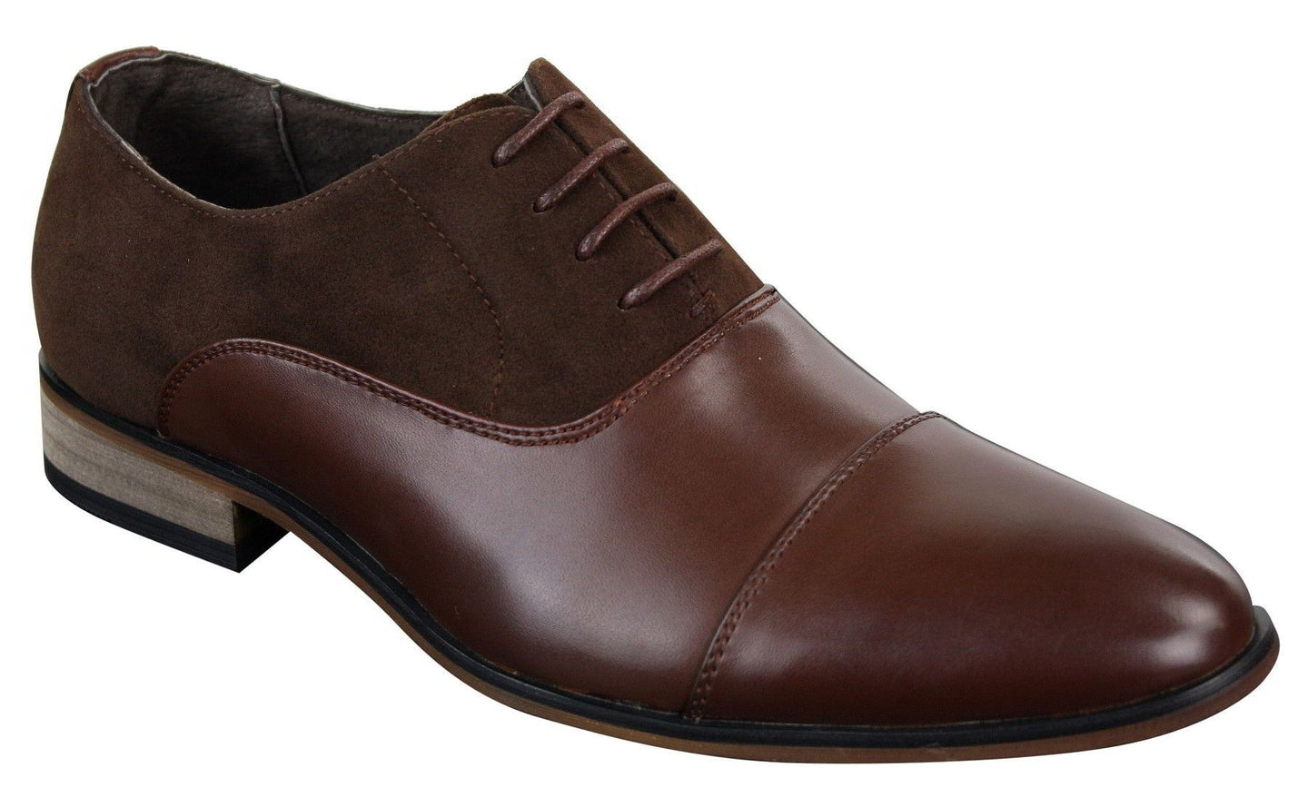 Mens Italian Leather & Suede Laced Smart Casual Brown Navy Black Designer Shoes