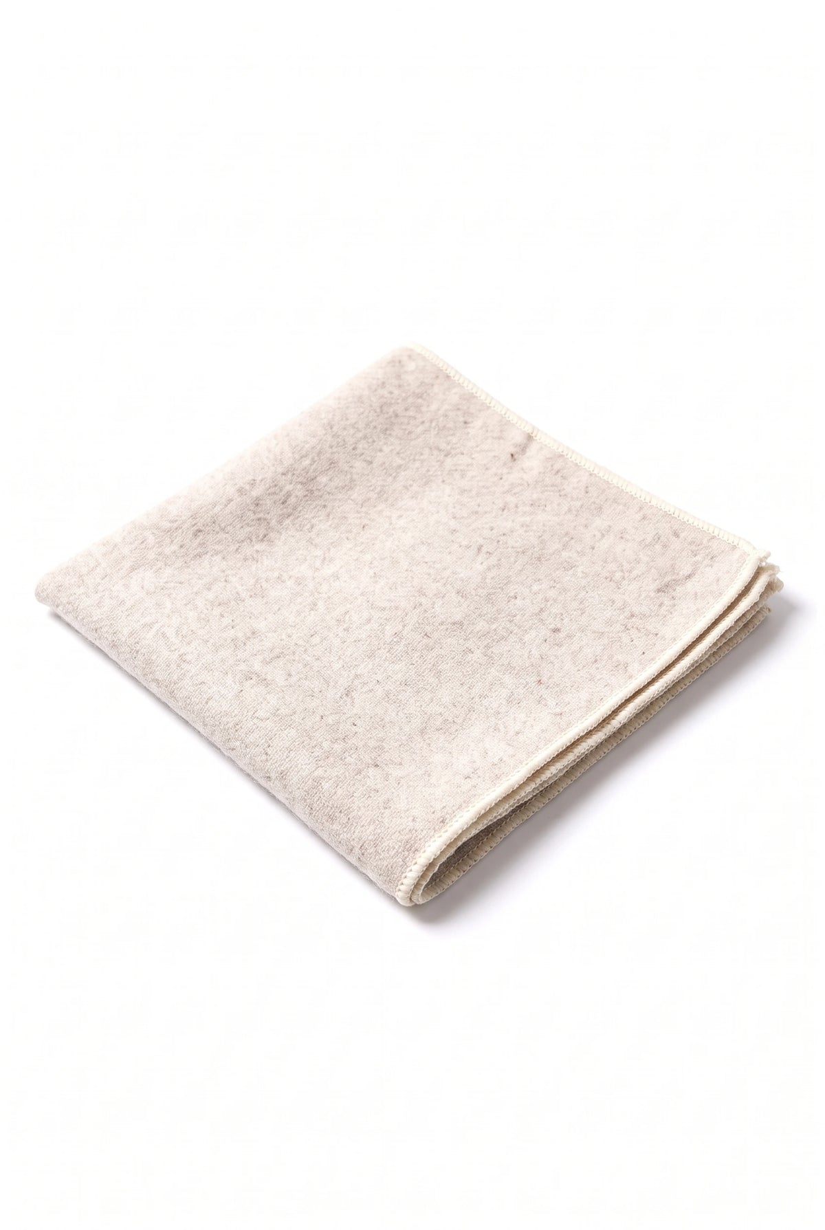 Ivoorwitte pochet voor heren van een tweed-wolmix