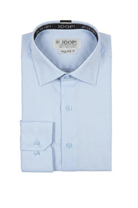 Herenoverhemd met lange mouwen en knoopsluiting - Blauw