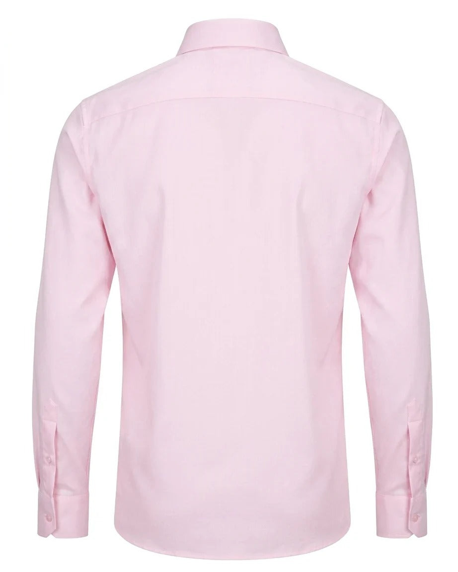 Herenoverhemd met lange mouwen en knoopsluiting - Roze